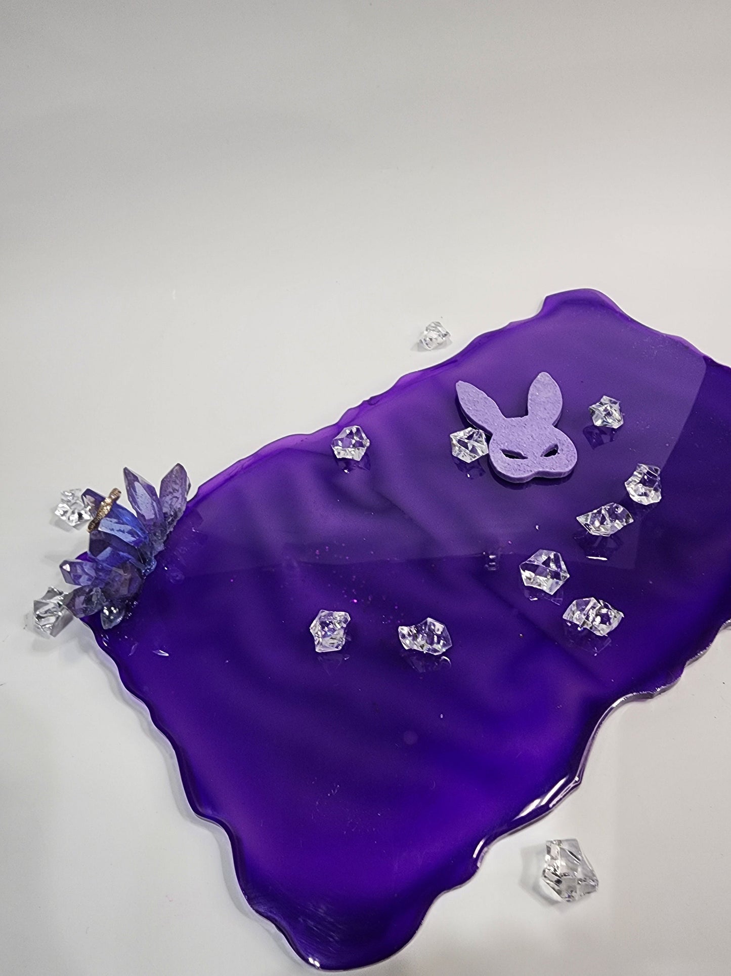 Crystal Decorated Resin Tray – Handmade Jewelry Display