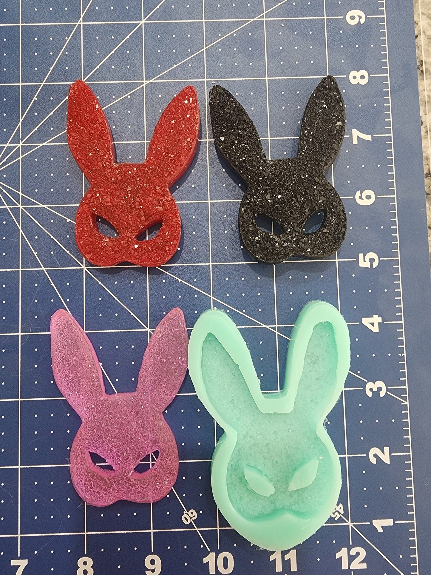 Druzy Rabbit Bunny Mask Silicone Mold for Resin