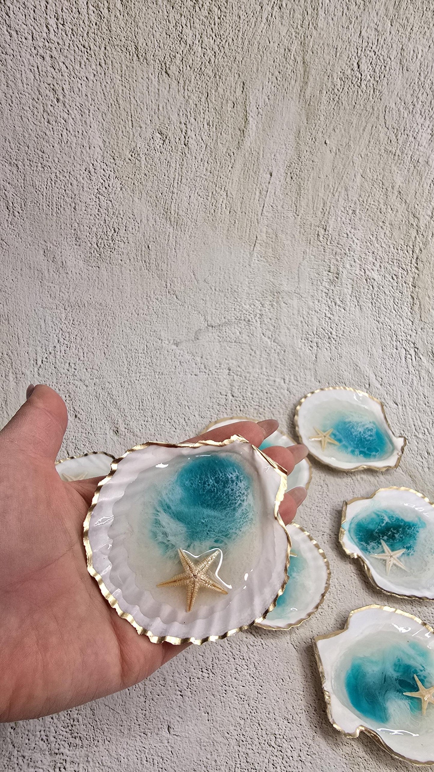 Epoxy Resin Ocean Shell Decor – Beach Coastal Ornament