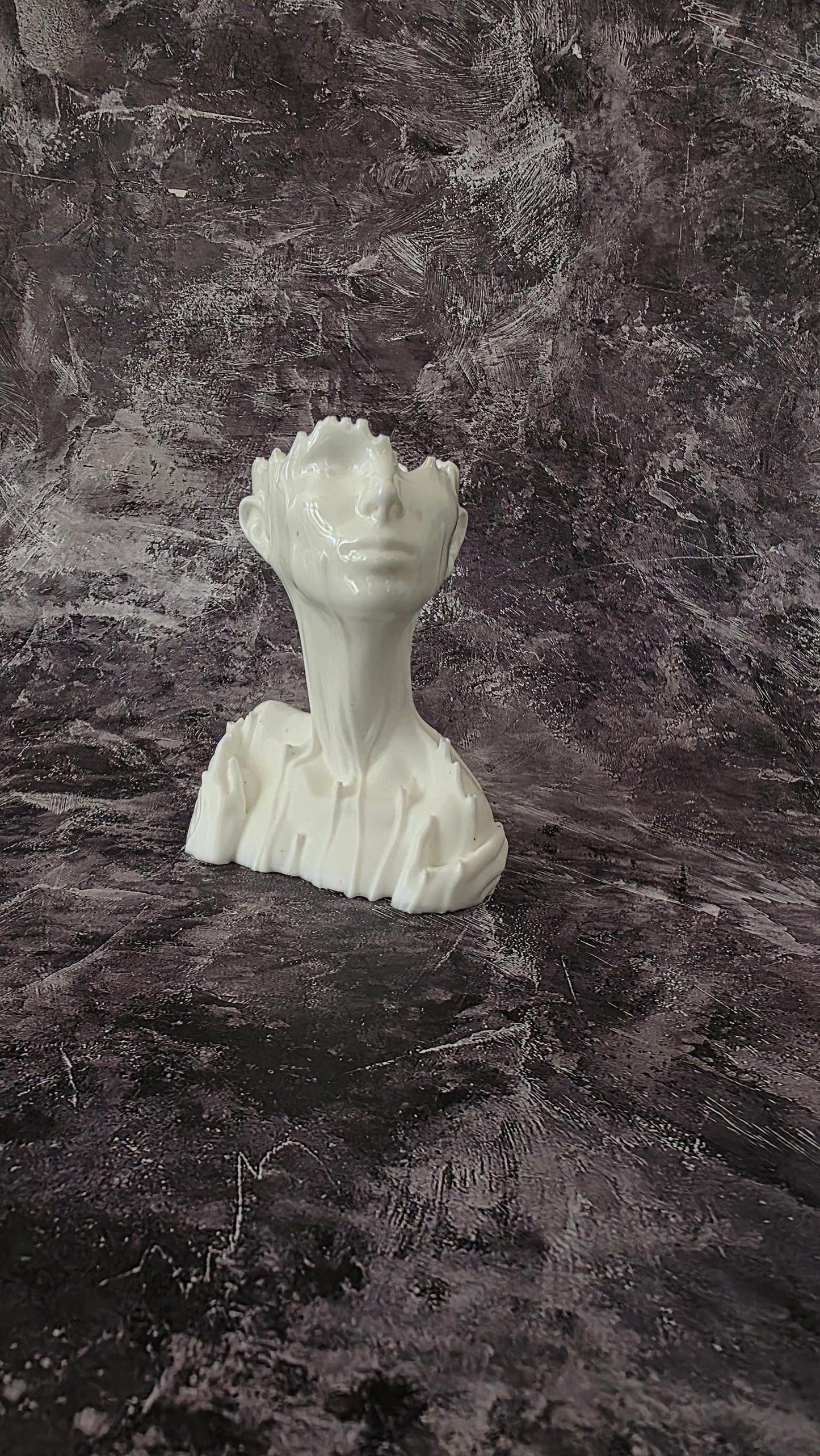 Surreal Melting Bust Silicone Mold – Gothic Sculpture Mold – Resin, Candle, Soap, Plaster Casting Mold – Artistic Decor