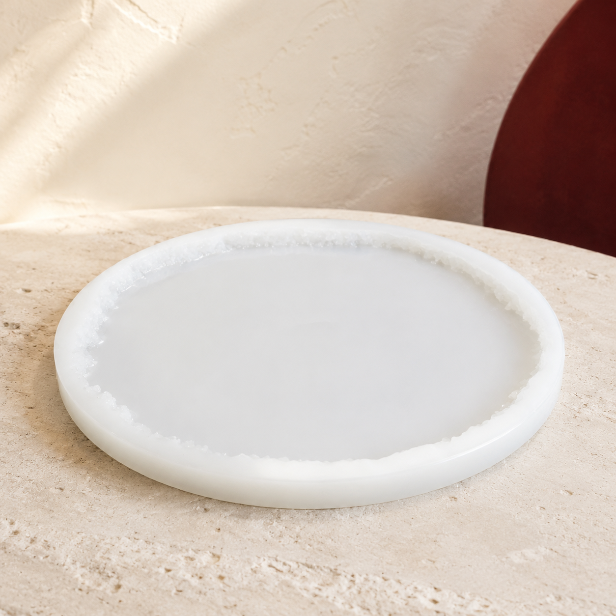 10" Geode Round Silicone Mold – Serving Tray with Crystal Edges