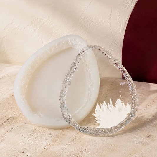 Droplet Silicone Mold: Crystal Coaster, Resin Art (7.5x6 inch)