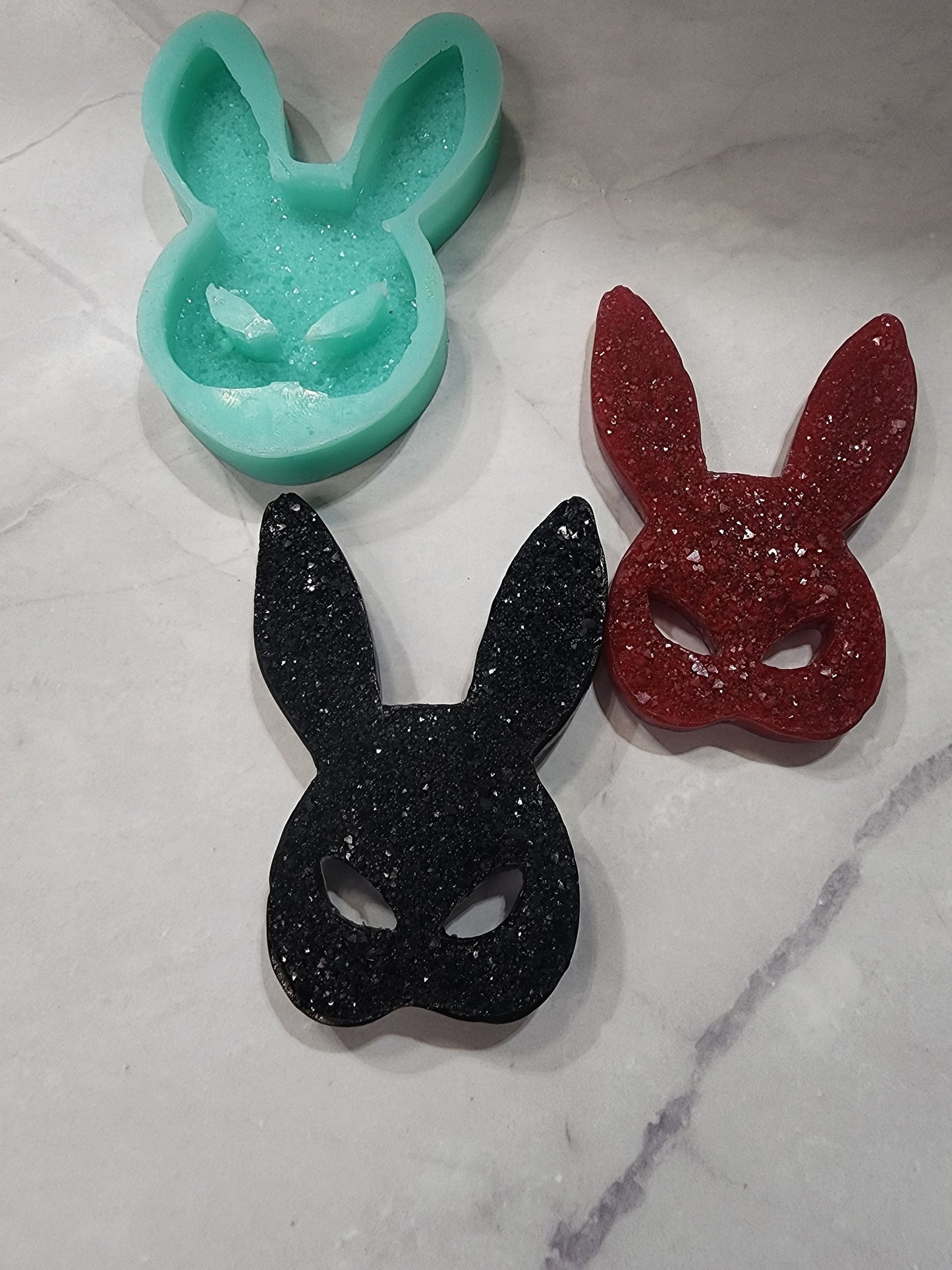 Druzy Rabbit Bunny Mask Silicone Mold for Resin