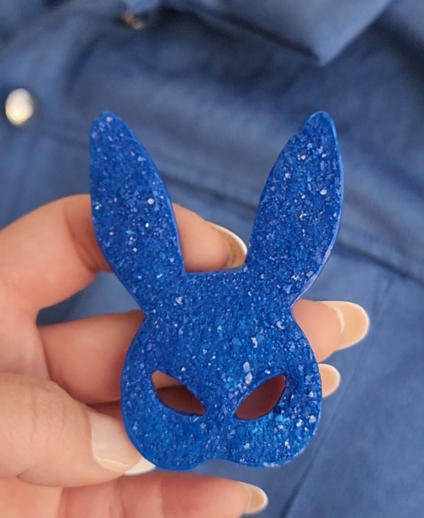 Druzy Bunny Mask Brooch – Rabbit Resin Ornament