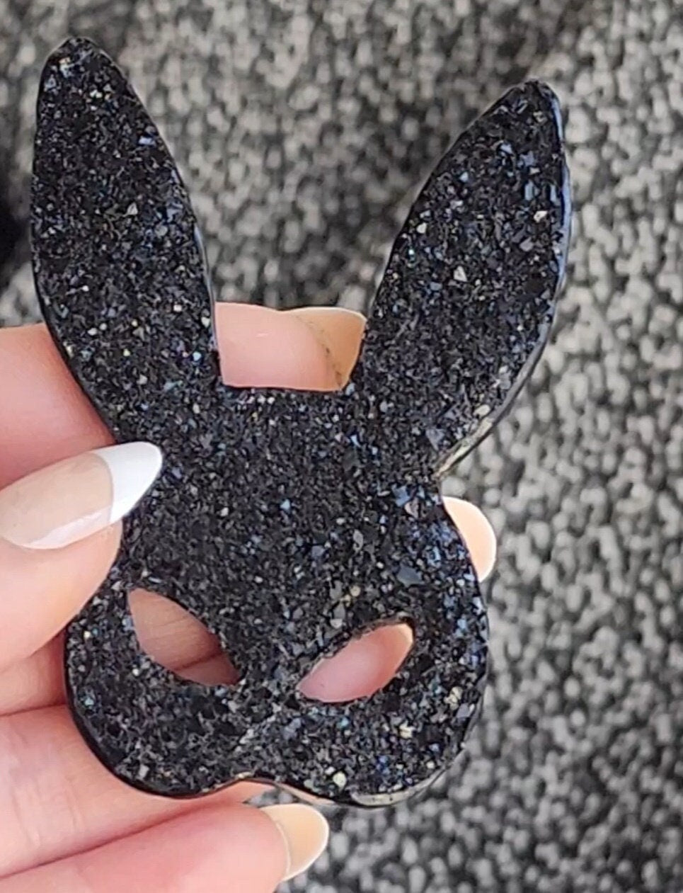 Druzy Bunny Mask Brooch – Rabbit Resin Ornament
