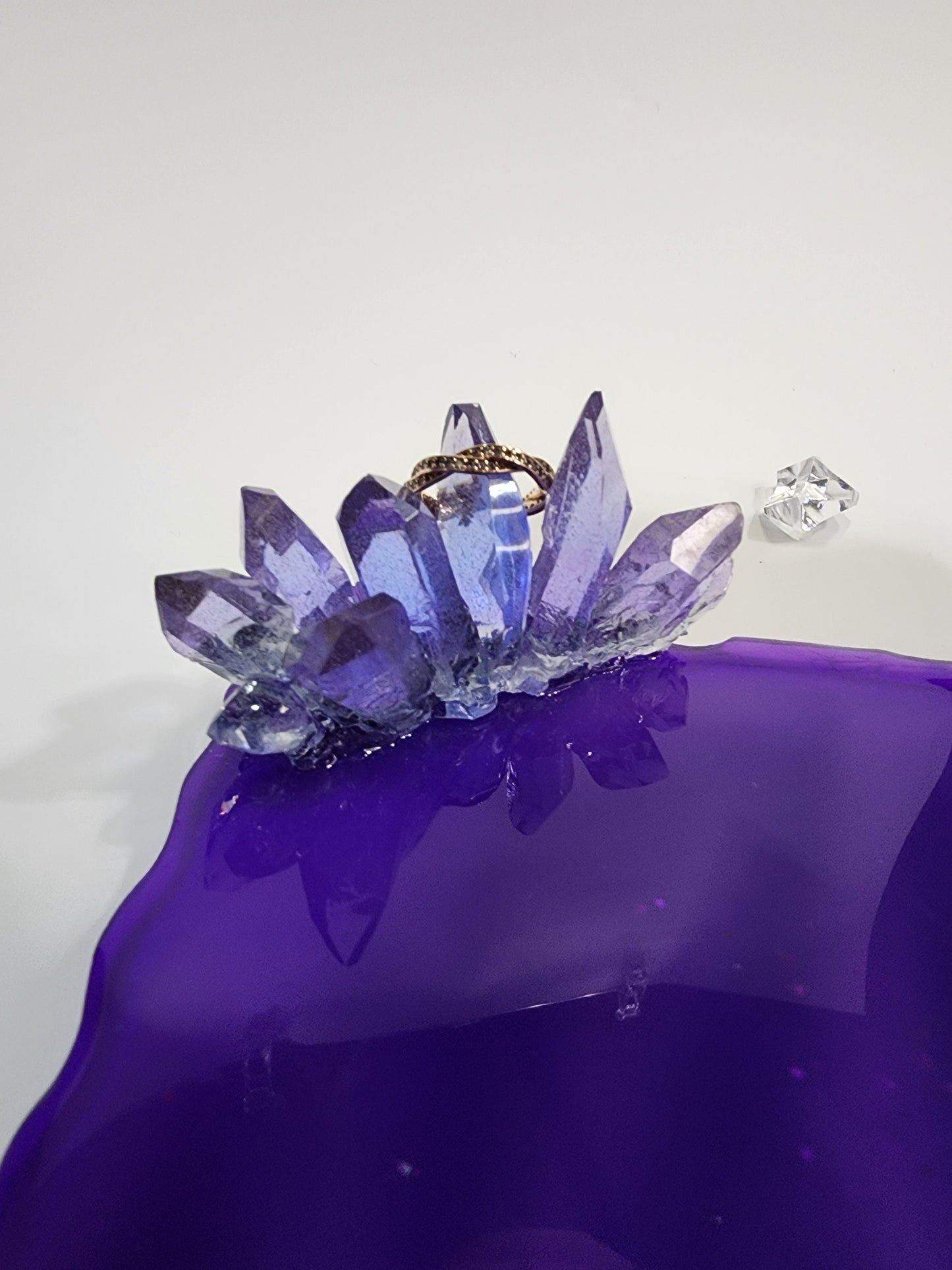 Crystal Decorated Resin Tray – Handmade Jewelry Display