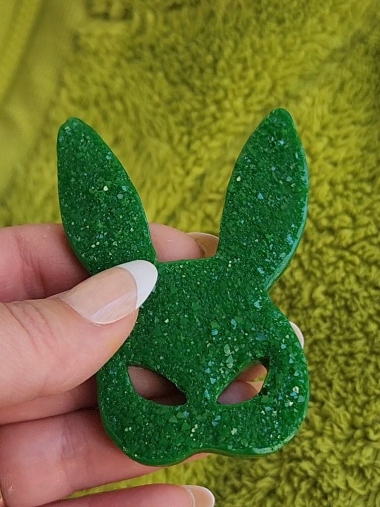 Druzy Bunny Mask Brooch – Rabbit Resin Ornament