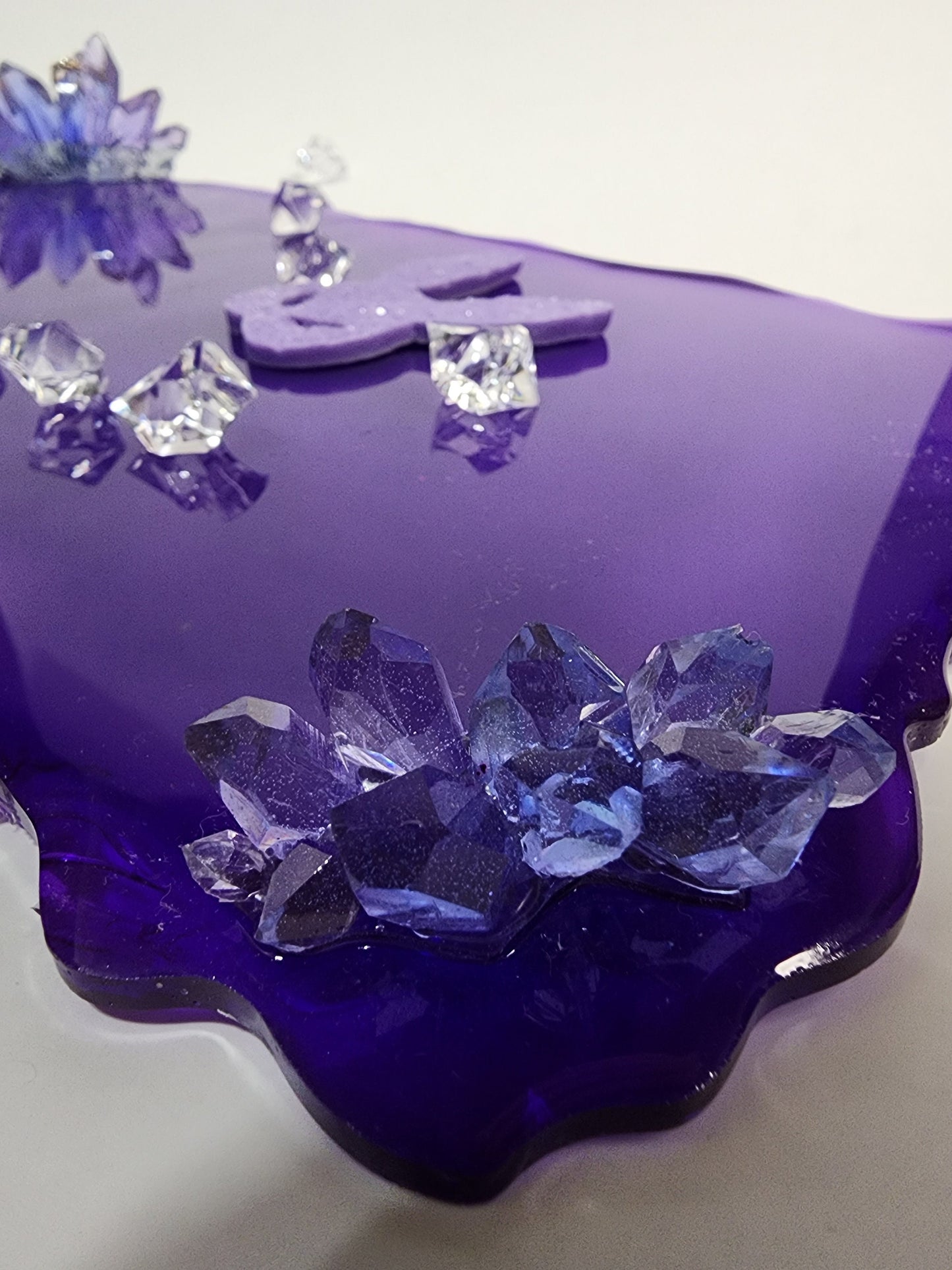 Crystal Decorated Resin Tray – Handmade Jewelry Display