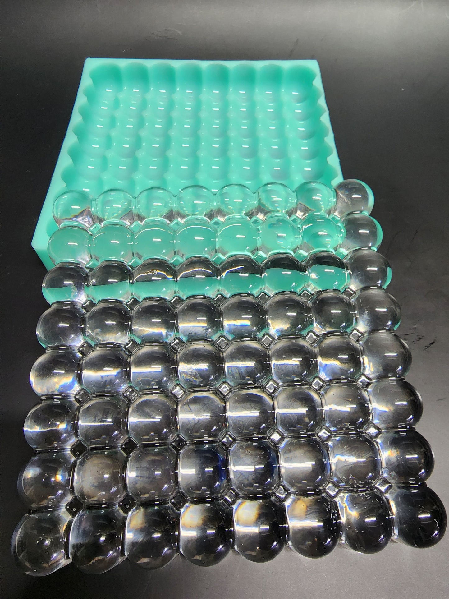 5.5" x 5.5" Silicone Bubble Mold - Square Beads Tray Mold