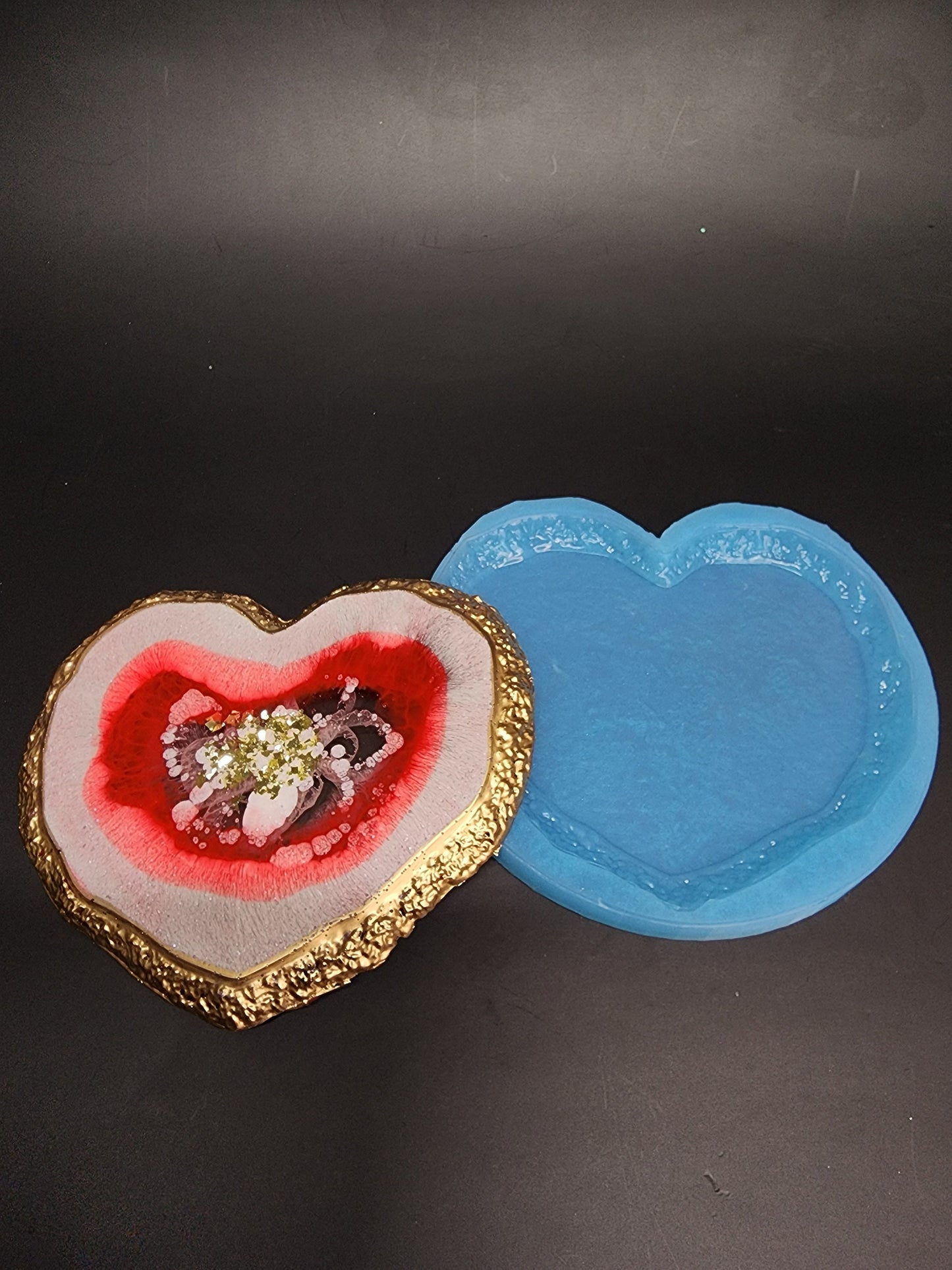 Heart Silicone Coaster Mold – Resin Art, Live Edge