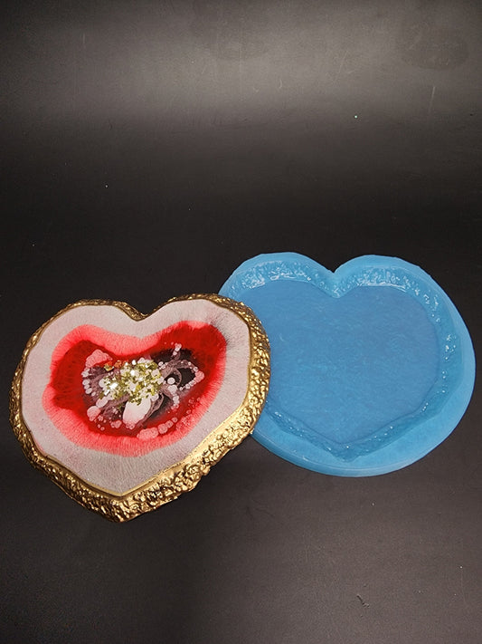 Heart Silicone Coaster Mold – Resin Art, Live Edge
