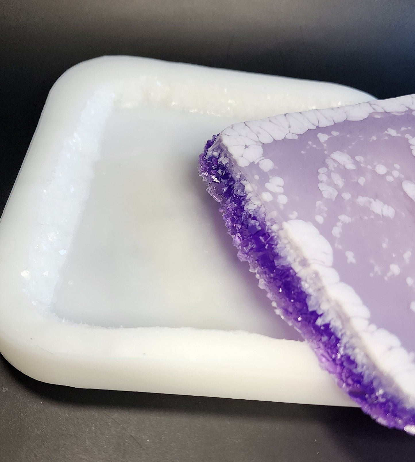 Crystal Edge Silicone Coaster Mold – Square Resin Art
