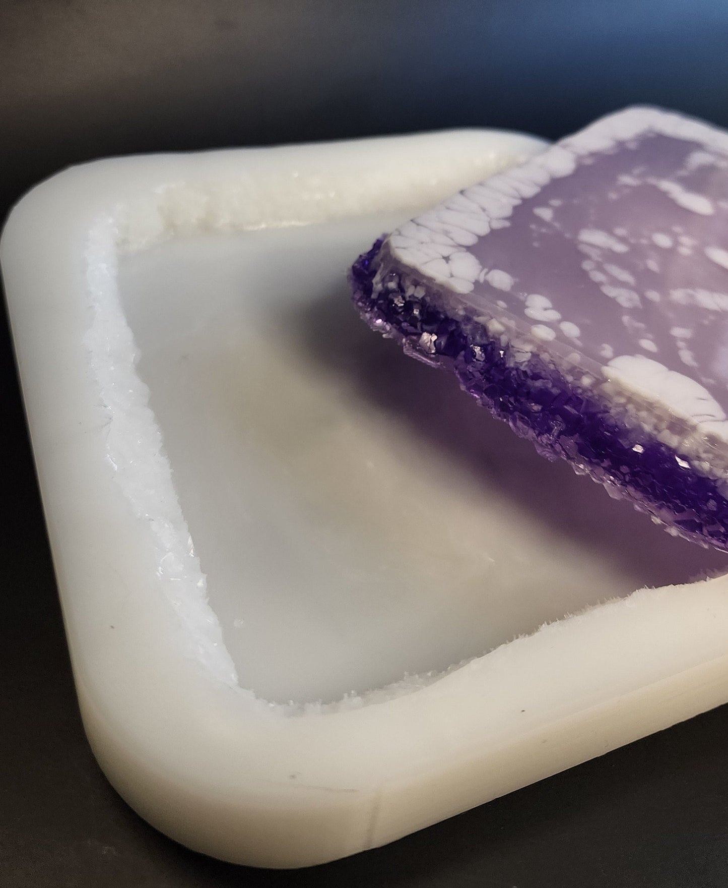 Crystal Edge Silicone Coaster Mold – Square Resin Art