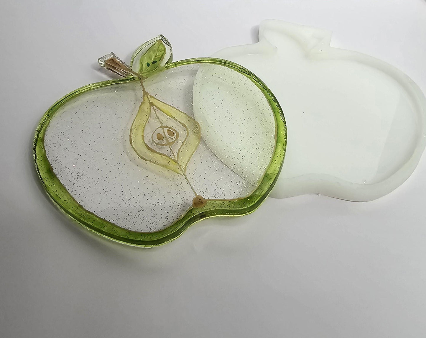 Apple Silicone Mold Coaster UPGRADED: Resin Art Craft (5.5" x 6.5")