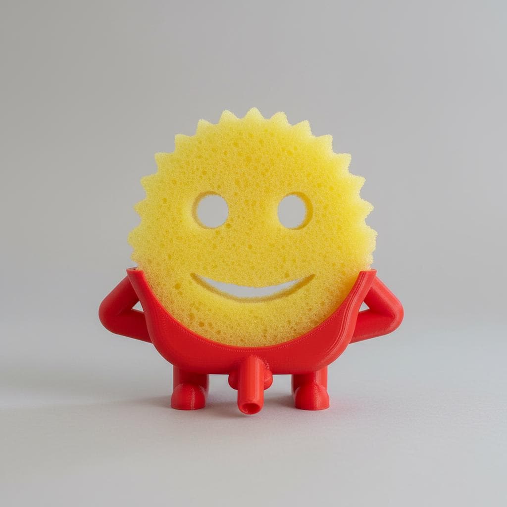 Funny Peeing Scrub Daddy Holder – 3D Printed Sink Organizer | Unique Kitchen Gift
