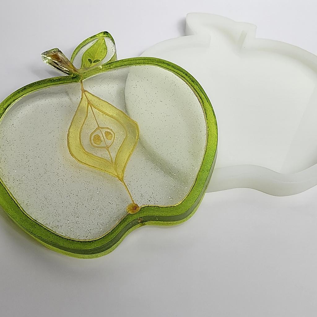 Apple Silicone Mold Coaster UPGRADED: Resin Art Craft (5.5" x 6.5")