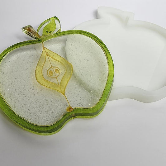 Apple Silicone Mold Coaster UPGRADED: Resin Art Craft (5.5" x 6.5")