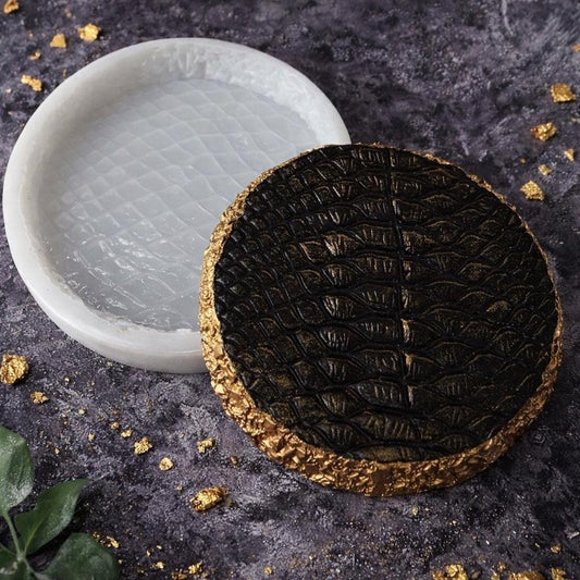 Textured Mold for Resin Coasters - Reptile / Dragon Scale Design – Handmade Silicone Mold