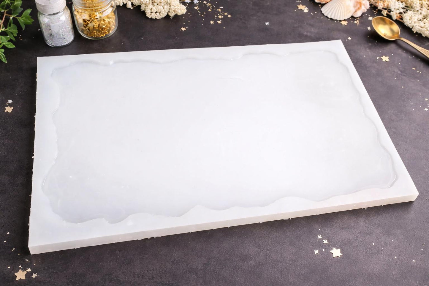 Rectangle Geode Tray Silicone Mold – Resin Art (14x8.3x0.5 inch)