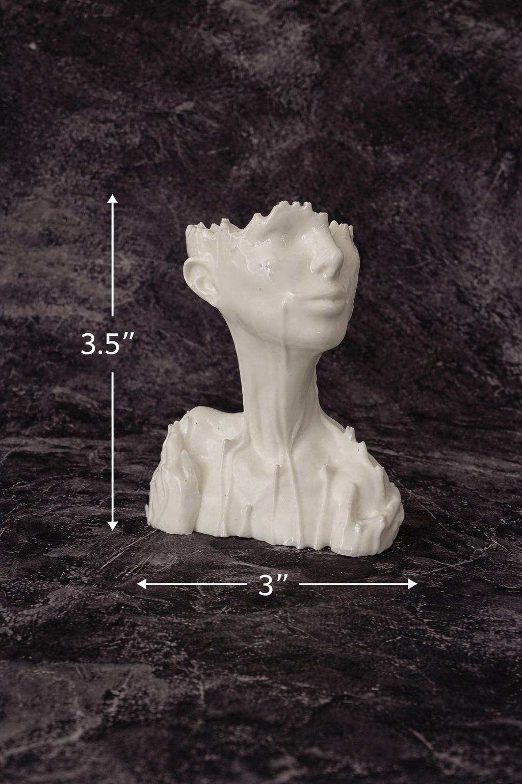 Surreal Melting Bust Silicone Mold – Gothic Sculpture Mold – Resin, Candle, Soap, Plaster Casting Mold – Artistic Decor