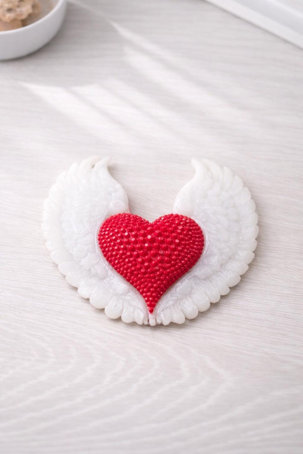 Angel Wings Heart Silicone Mold, Winged Heart Resin Mold for Soap Candle Chocolate Fondant Polymer Clay, Valentine Romantic Craft Decor