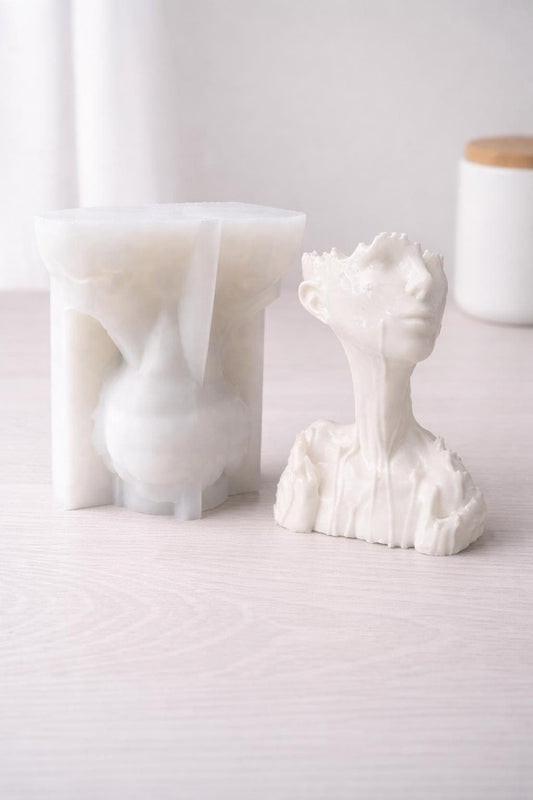 Abstract Female Bust Silicone Mold, Modern Face Sculpture Mold for Candle Soap Resin Plaster Art DIY Home Decor Gothic Style Craft Mold